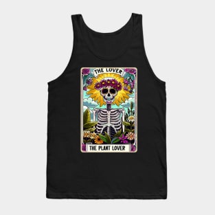 The Plant Lover funny skeleton tarot card Tank Top